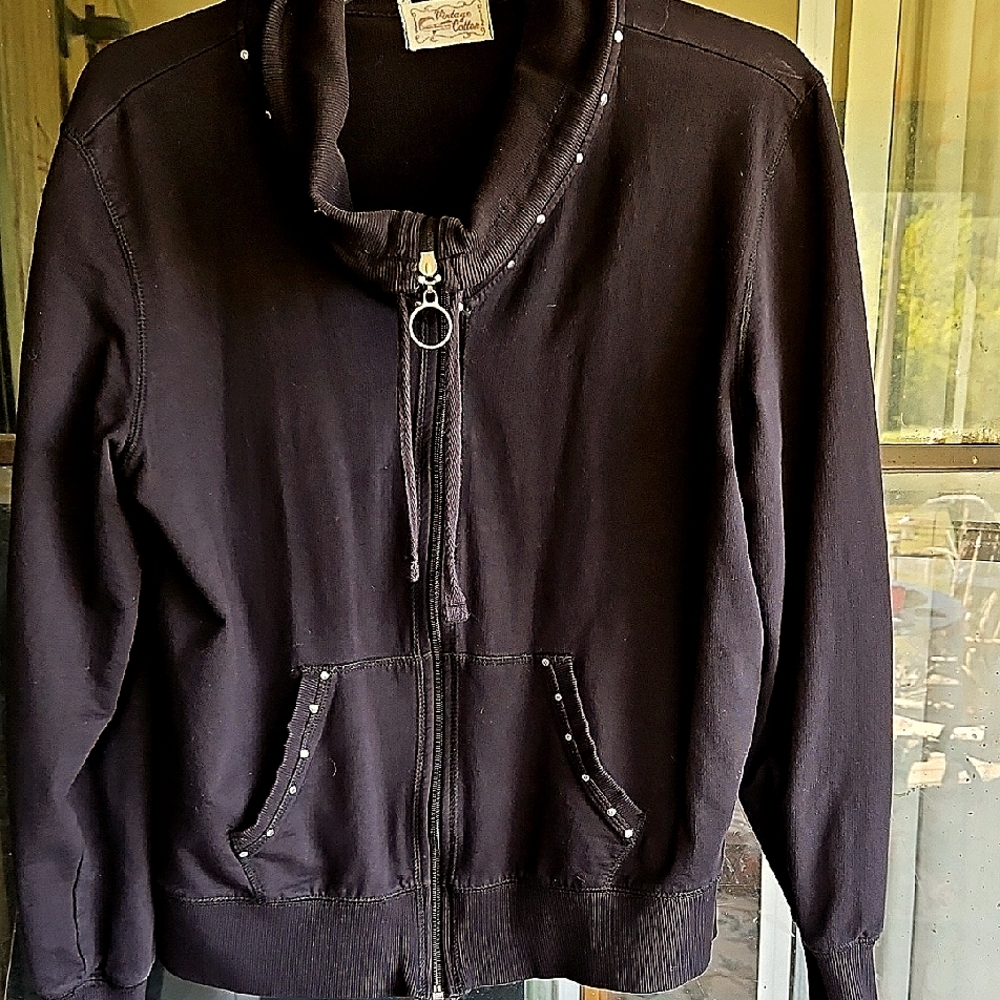 Women's Black Jacket with Studded Details